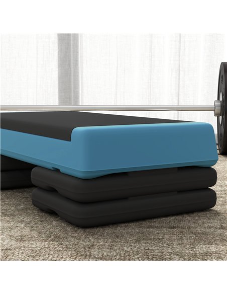 SPORTNOW Adjustable Fitness Stepper, with Non-Slip Surface, for Home, Gym, Office Workout, Light Blue - pic 123446 | FastDaddyshop