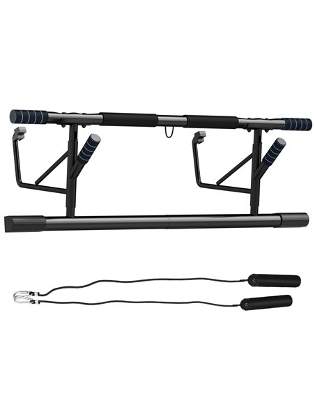 SPORTNOW Pull-Up Bar Doorway, No Drilling Chin-Up Bar Push Up Stand with Resistance Bands and Padded Handles for Home Gym Exerci - pic 123447 | FastDaddyshop