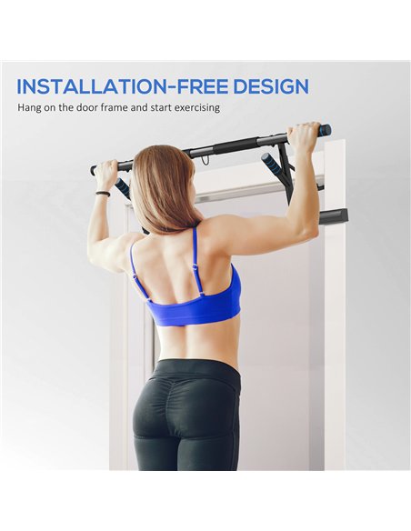 SPORTNOW Pull-Up Bar Doorway, No Drilling Chin-Up Bar Push Up Stand with Resistance Bands and Padded Handles for Home Gym Exerci - pic 123450 | FastDaddyshop
