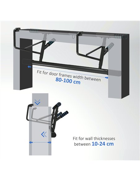 SPORTNOW Pull-Up Bar Doorway, No Drilling Chin-Up Bar Push Up Stand with Resistance Bands and Padded Handles for Home Gym Exerci - pic 123451 | FastDaddyshop
