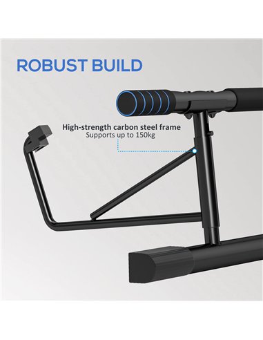 SPORTNOW Pull-Up Bar Doorway, No Drilling Chin-Up Bar Push Up Stand with Resistance Bands and Padded Handles for Home Gym Exerci