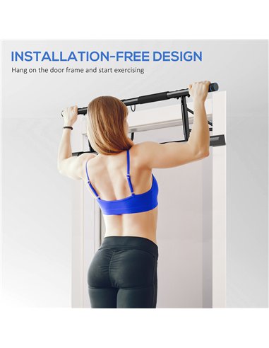 SPORTNOW Pull-Up Bar Doorway with Resistance Bands, No Drilling Chin-Up Bar Push Up Stand with Padded Handles for Home Gym Exerc