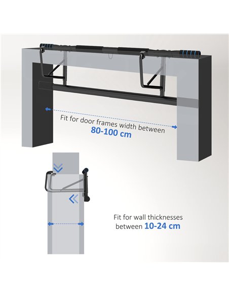 SPORTNOW Pull-Up Bar Doorway with Resistance Bands, No Drilling Chin-Up Bar Push Up Stand with Padded Handles for Home Gym Exerc - pic 123460 | FastDaddyshop