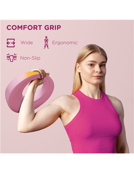 SPORTNOW 12kg Kettlebell, Soft Kettle Bell with Wide Handle for Home Gym, Weight Lifting, Strength Training, Pink - pic 123468 | FastDaddyshop