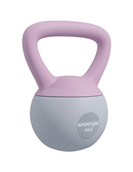 SPORTNOW Soft Kettlebell, 4kg Kettle Bell with Non-Slip Handle for Home Gym Weight Lifting and Strength Training, Purple and Gre - pic 123474 | FastDaddyshop