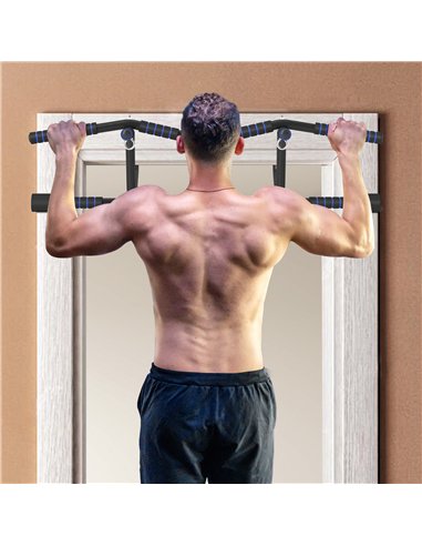 SPORTNOW Multi-Grip Doorway Pull Up Bar with Non-Slip Grips, Chin Up Bar with Anti-Fall Slot for Indoor Gym Upper Body Workout