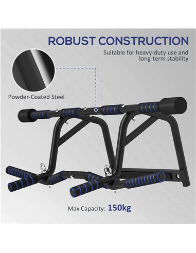 SPORTNOW Multi-Grip Doorway Pull Up Bar with Non-Slip Grips, Chin Up Bar with Anti-Fall Slot for Indoor Gym Upper Body Workout