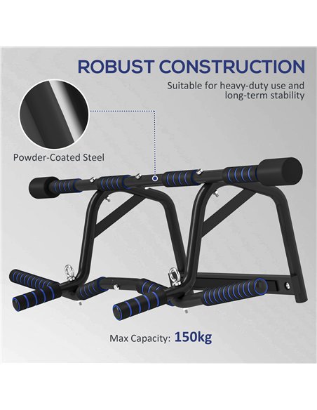 SPORTNOW Multi-Grip Doorway Pull Up Bar with Non-Slip Grips, Chin Up Bar with Anti-Fall Slot for Indoor Gym Upper Body Workout - pic 123489 | FastDaddyshop