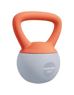 SPORTNOW Soft Kettlebell, 4kg Kettle Bell with Non-Slip Handle for Home Gym Weight Lifting and Strength Training, Orange and Gre
