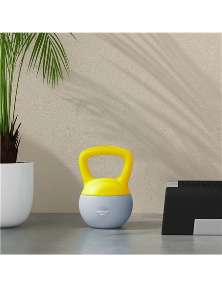 SPORTNOW Soft Kettlebell, 8kg Kettle Bell with Non-Slip Handle for Home Gym Weight Lifting and Strength Training, Yellow and Gre - pic 123507 | FastDaddyshop