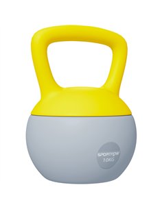 SPORTNOW Soft Kettlebell, 10kg Kettle Bell with Non-Slip Handle for Home Gym Weight Lifting and Strength Training, Yellow and Gr