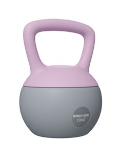 SPORTNOW Soft Kettlebell, 10kg Kettle Bell with Non-Slip Handle for Home Gym Weight Lifting and Strength Training, Purple and Gr