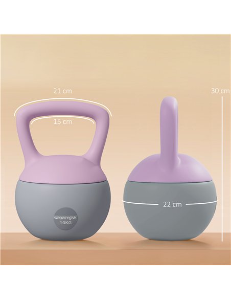 SPORTNOW Soft Kettlebell, 10kg Kettle Bell with Non-Slip Handle for Home Gym Weight Lifting and Strength Training, Purple and Gr - pic 123521 | FastDaddyshop