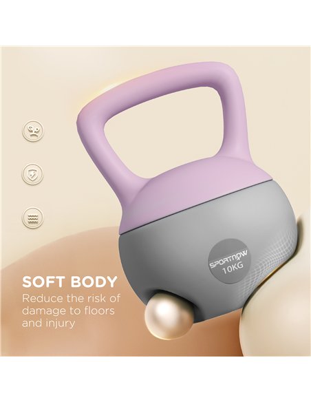 SPORTNOW Soft Kettlebell, 10kg Kettle Bell with Non-Slip Handle for Home Gym Weight Lifting and Strength Training, Purple and Gr - pic 123522 | FastDaddyshop