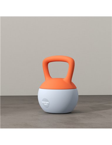 SPORTNOW Soft Kettlebell, 10kg Kettle Bell with Non-Slip Handle for Home Gym Weight Lifting and Strength Training, Orange and Gr