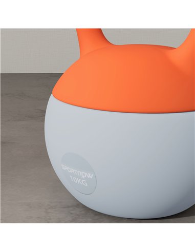 SPORTNOW Soft Kettlebell, 10kg Kettle Bell with Non-Slip Handle for Home Gym Weight Lifting and Strength Training, Orange and Gr