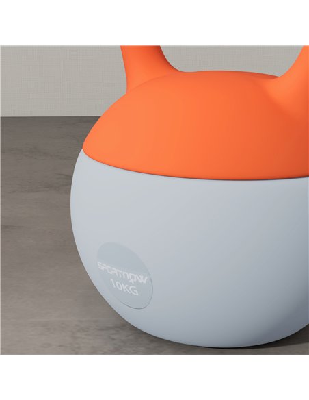 SPORTNOW Soft Kettlebell, 10kg Kettle Bell with Non-Slip Handle for Home Gym Weight Lifting and Strength Training, Orange and Gr - pic 123535 | FastDaddyshop