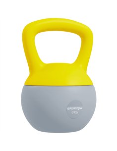 SPORTNOW Soft Kettlebell, 6kg Kettle Bell with Non-Slip Handle for Home Gym Weight Lifting and Strength Training, Yellow and Gre