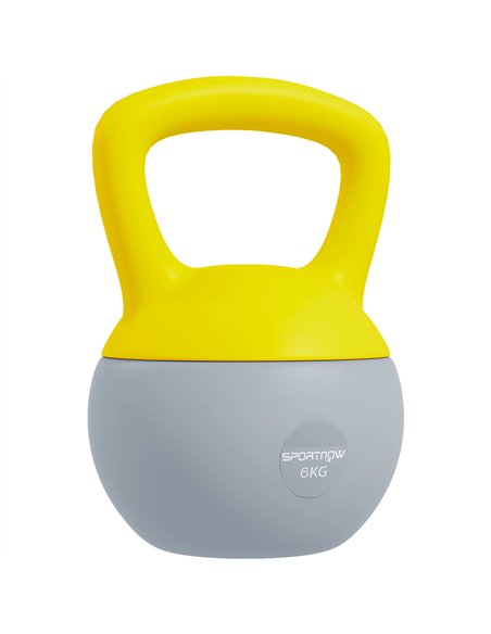 SPORTNOW Soft Kettlebell, 6kg Kettle Bell with Non-Slip Handle for Home Gym Weight Lifting and Strength Training, Yellow and Gre - pic 123537 | FastDaddyshop