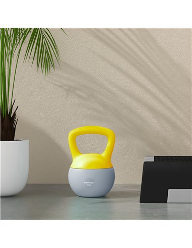 SPORTNOW Soft Kettlebell, 6kg Kettle Bell with Non-Slip Handle for Home Gym Weight Lifting and Strength Training, Yellow and Gre