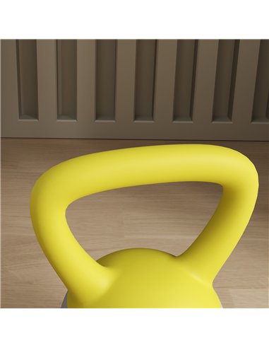 SPORTNOW Soft Kettlebell, 4kg Kettle Bell with Non-Slip Handle for Home Gym Weight Lifting and Strength Training, Yellow and Gre