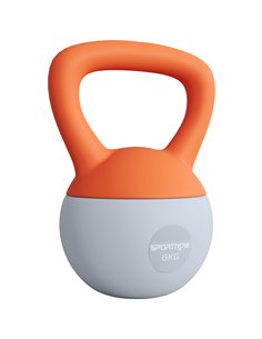SPORTNOW Soft Kettlebell, 6kg Kettle Bell with Non-Slip Handle for Home Gym Weight Lifting and Strength Training, Orange and Gre
