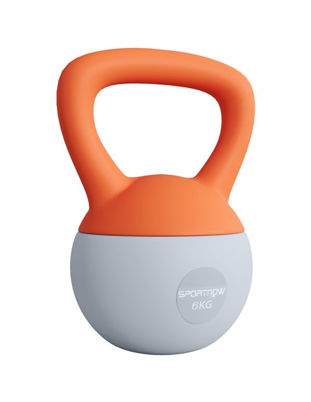 SPORTNOW Soft Kettlebell, 6kg Kettle Bell with Non-Slip Handle for Home Gym Weight Lifting and Strength Training, Orange and Gre - pic 123555 | FastDaddyshop