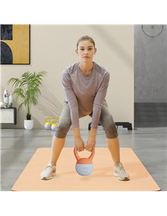 SPORTNOW Soft Kettlebell, 6kg Kettle Bell with Non-Slip Handle for Home Gym Weight Lifting and Strength Training, Orange and Gre 2