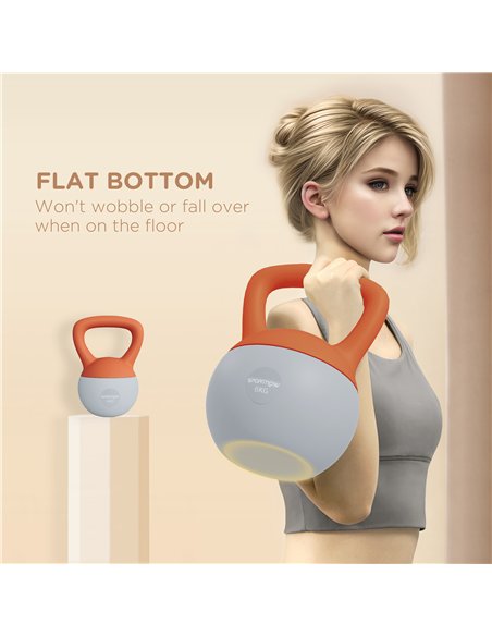 SPORTNOW Soft Kettlebell, 6kg Kettle Bell with Non-Slip Handle for Home Gym Weight Lifting and Strength Training, Orange and Gre - pic 123560 | FastDaddyshop