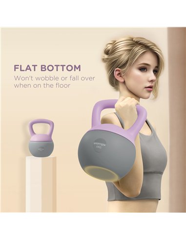 SPORTNOW Soft Kettlebell, 6kg Kettle Bell with Non-Slip Handle for Home Gym Weight Lifting and Strength Training, Purple and Gre