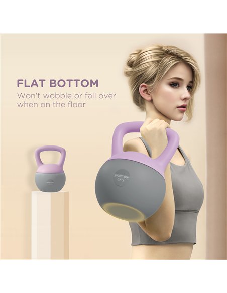 SPORTNOW Soft Kettlebell, 6kg Kettle Bell with Non-Slip Handle for Home Gym Weight Lifting and Strength Training, Purple and Gre - pic 123569 | FastDaddyshop