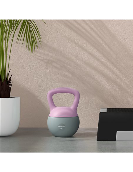 SPORTNOW Soft Kettlebell, 6kg Kettle Bell with Non-Slip Handle for Home Gym Weight Lifting and Strength Training, Purple and Gre - pic 123570 | FastDaddyshop