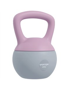SPORTNOW Soft Kettlebell, 8kg Kettle Bell with Non-Slip Handle for Home Gym Weight Lifting and Strength Training, Purple and Gre