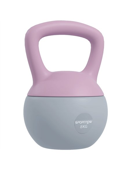 SPORTNOW Soft Kettlebell, 8kg Kettle Bell with Non-Slip Handle for Home Gym Weight Lifting and Strength Training, Purple and Gre - pic 123573 | FastDaddyshop