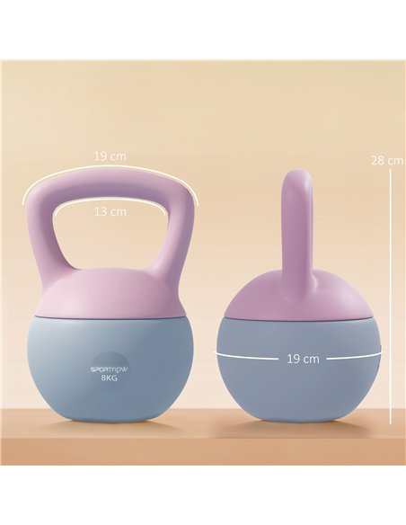 SPORTNOW Soft Kettlebell, 8kg Kettle Bell with Non-Slip Handle for Home Gym Weight Lifting and Strength Training, Purple and Gre - pic 123575 | FastDaddyshop