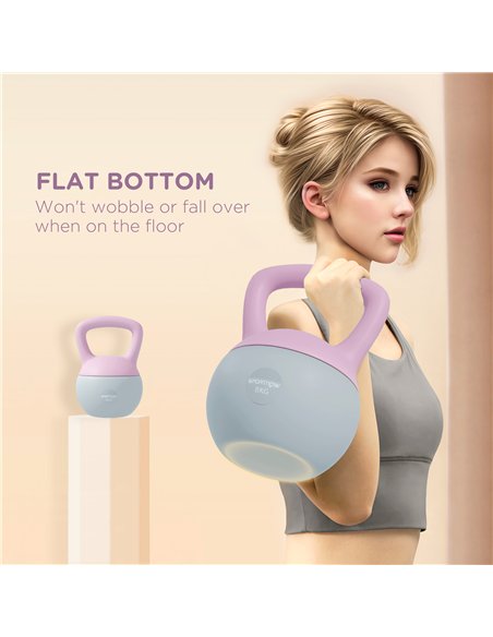 SPORTNOW Soft Kettlebell, 8kg Kettle Bell with Non-Slip Handle for Home Gym Weight Lifting and Strength Training, Purple and Gre - pic 123578 | FastDaddyshop