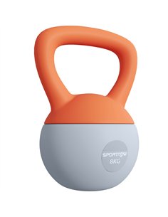 SPORTNOW Soft Kettlebell, 8kg Kettle Bell with Non-Slip Handle for Home Gym Weight Lifting and Strength Training, Orange and Gre