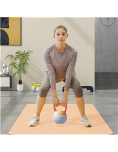 SPORTNOW Soft Kettlebell, 8kg Kettle Bell with Non-Slip Handle for Home Gym Weight Lifting and Strength Training, Orange and Gre 2
