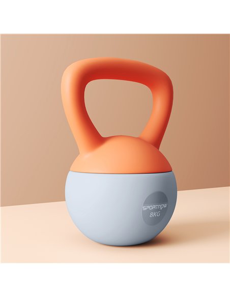 SPORTNOW Soft Kettlebell, 8kg Kettle Bell with Non-Slip Handle for Home Gym Weight Lifting and Strength Training, Orange and Gre - pic 123588 | FastDaddyshop