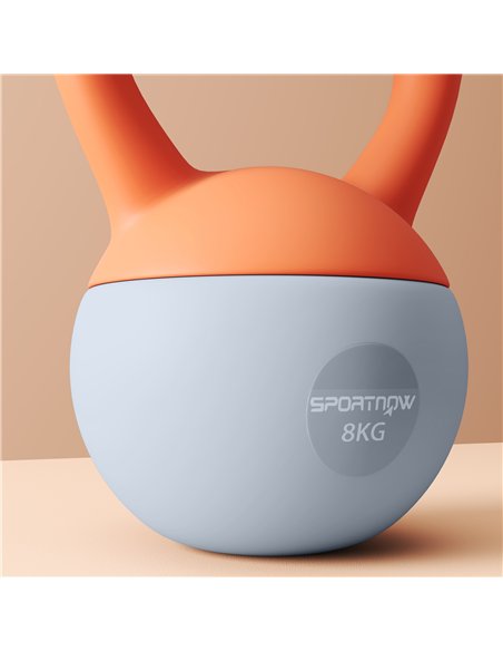SPORTNOW Soft Kettlebell, 8kg Kettle Bell with Non-Slip Handle for Home Gym Weight Lifting and Strength Training, Orange and Gre - pic 123589 | FastDaddyshop