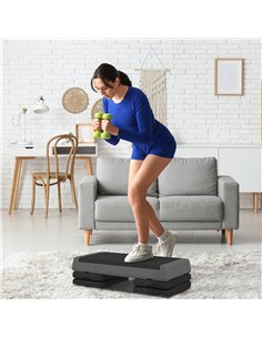 SPORTNOW Adjustable Fitness Stepper, with Non-Slip Surface, for Home, Gym, Office Workout, Grey 2
