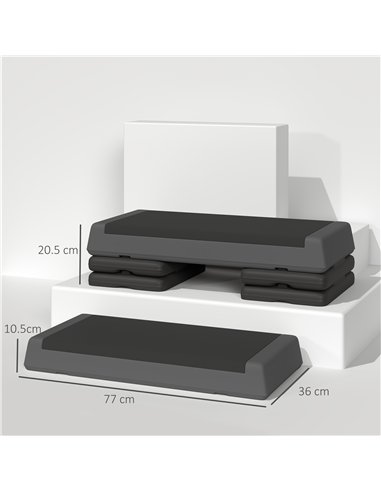 SPORTNOW Adjustable Fitness Stepper, with Non-Slip Surface, for Home, Gym, Office Workout, Grey