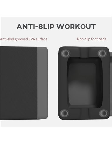 SPORTNOW Adjustable Fitness Stepper, with Non-Slip Surface, for Home, Gym, Office Workout, Grey