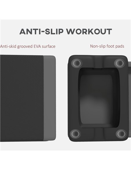 SPORTNOW Adjustable Fitness Stepper, with Non-Slip Surface, for Home, Gym, Office Workout, Grey - pic 123595 | FastDaddyshop