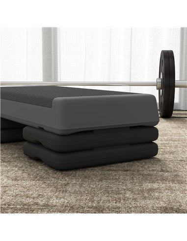 SPORTNOW Adjustable Fitness Stepper, with Non-Slip Surface, for Home, Gym, Office Workout, Grey