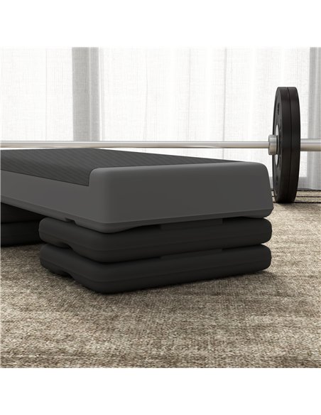 SPORTNOW Adjustable Fitness Stepper, with Non-Slip Surface, for Home, Gym, Office Workout, Grey - pic 123598 | FastDaddyshop