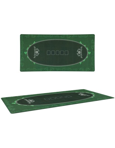 SPORTNOW 120 x 60 cm Professional Texas Hold'em Poker Mat 6 Player Water-Resistant Poker Table Top Rubber Poker Table Mat with F - pic 123600 | FastDaddyshop