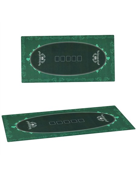 SPORTNOW 239.3 x 115.5 cm Professional Texas Hold'em Poker Mat 12 Player Water-Resistant Poker Table Top Rubber Poker Table Mat  - pic 123609 | FastDaddyshop