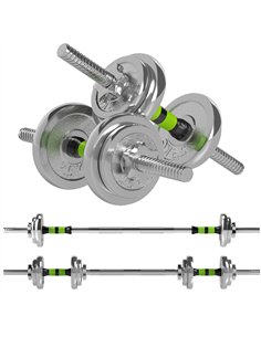 SPORTNOW 20kg Adjustable Weights Dumbbells Set, 2-in-1 Dumbbells and Barbell with Non-slip Handle, Free Weights Set for Home Gym