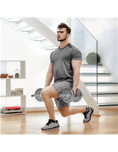 SPORTNOW 20kg Adjustable Weights Dumbbells Set, 2-in-1 Dumbbells and Barbell with Non-slip Handle, Free Weights Set for Home Gym 2